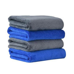 Showstopper Super Soft Microfiber Hand Towels 800 Gsm | Ultra Absorbent, Lint-Free, Scratch-Free, Quick-Dry, Gym & Workout Towels - Set Of 4 (Grey & Blue)