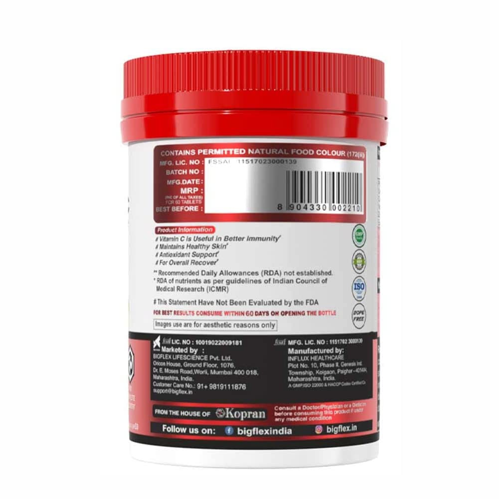 Pharmgrade Healthy Living Vitamin C , Natural Fruits Immunity Supplement For Men & Women , Antioxidants Skincare , Immunity Booster, Orange Peel, Vegan & Keto Friendly | 60 Tablets , 100gm 0.2lbs