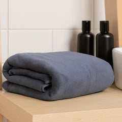 Cotton Bolls Textiles Premium Microfiber Bath Towel 400 Gsm | Ultra-Soft, Quick Dry Super Highly Absorbent, Superior Comfort, Durable & Elegant Design Towel (Dark Grey)