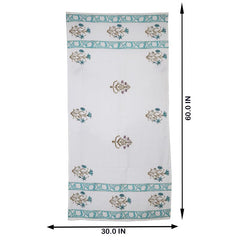 Texstylers 100% Cotton Waffle Weave Bath Towel 600 Gsm | Soft, Quick Dry, Lightweight & Absorbent Large Size Spa Towel For Bathroom, Gym, Travel (Blue White) -Pack Of 2