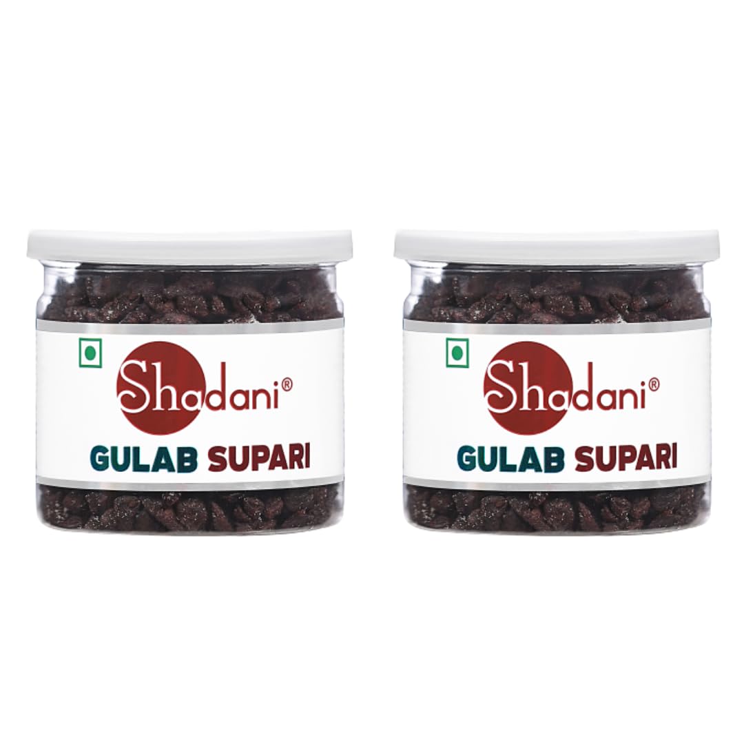 Shadani Gulab Supari (100gm Can), Pack Of 2 | Meetha Paan-Supari Mukhwas | Rose Flavour Betel Nuts Delight
