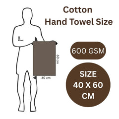 Stamio Cotton Hand Towels 400 Gsm | Home & Kitchen Use, Gym, Wash Basin, Sports | Soft, Absorbent, Quick Dry, Full Large Size (Set Of 2)- Beige