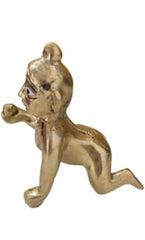 Handmade Brass Laddu Gopal Idol, Petal Bal Gopal Krishna Idol Gold, Brass, Size - Small, Kanha Ji, Home Décor, God Statue