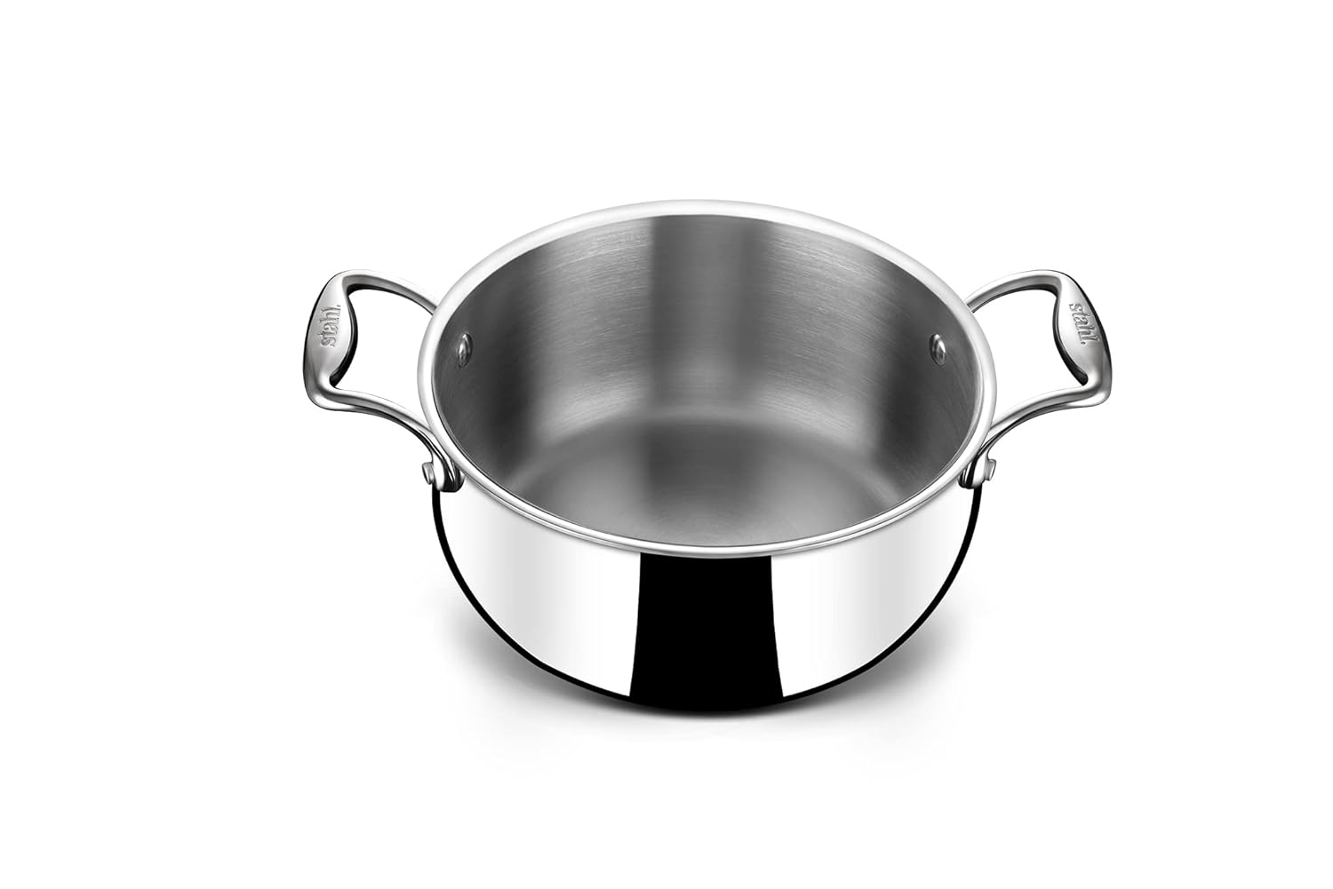 Artisan Triply Stainless Steel Belly Saucepot With Lid | Induction Base Casserole - Biryani Pot Or Handi - Stew Pot 4.3 Liters, 22cm