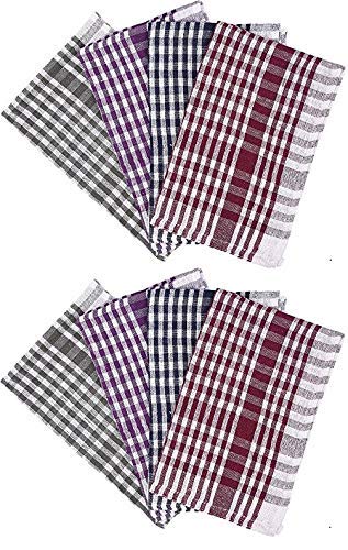 G 1 Kitchen Duster Wet Dry Cotton Cleaning Cloth/Mop 365 Gsm | Pack Of 8 (Multicolor)