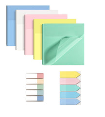 Transparent Sticky Notes Set With Index Tabs & Arrow Flags, 450 Sheets - Multicolor