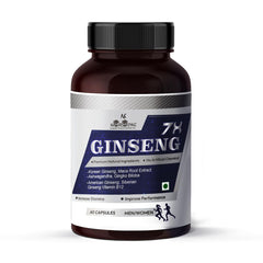 Naturstrong 100% Natural & Pure Ginseng 7x Maca Root Blend With 3 Types Of Ginseng, Korean Red, Siberian & American Ginseng With Maca Root, Ashwagandha & Vitamin B12 | 60 Capsules 100gm 0.2lbs