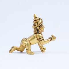 Laddu Gopal Brass Idol, Bal Gopal Ji, Kanha Ji Murti, Gold, Brass, Small Size - 2 Inch, Occasion, Handmade, Home Décor, God Statue