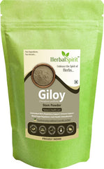 Herbal Spirit Giloy Powder Organic, Guduchi, Telagapindi, Giloy Churna, Stem, Tippateega Organic, Rediscover The Essence Of Wellness With Our Premium Giloy Powder | 250gm 0.5lbs