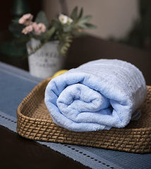 Mush 100% Bamboo 600 Gsm Bath Towel | Ultra Soft, Absorbent & Quick Dry Towel For Bath | Towel Set Of 2 (Navy Blue & Sky Blue)