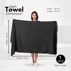 Black Gold The Finer Touch Premium Microfiber Bath Towels 1200 Gsm | Lightweight Ultra-Soft Fade Resistant (Black) - 3 Pcs