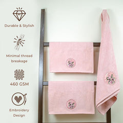 Akiko Home Prima Dream 100% Cotton 1 Bath & 2 Hand Towel 1000 Gsm | Soft, Absorbent & Durable, Cotton Bath Towel | Pack Of 3 (Peach)