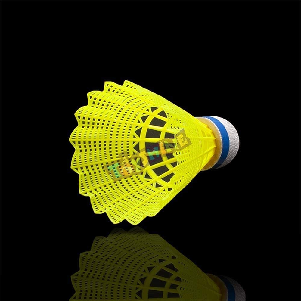 Toyshine Multicolor Nylon Stable And Sturdy Badminton Shuttlecocks | Yellow , Pack Of 6