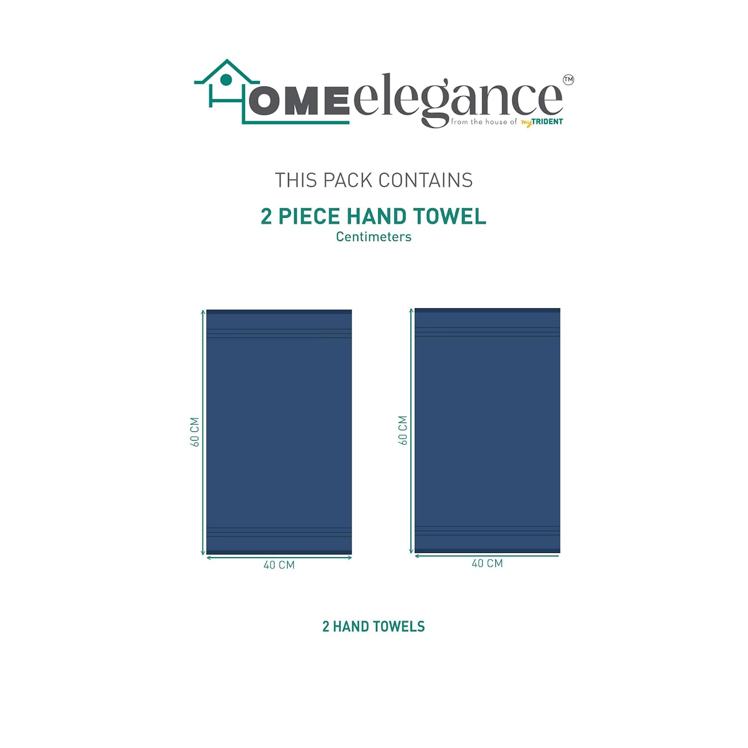 Home Elegance Comfort Living Hand Towel 200 Gsm (New Navy)- Pack Of 2