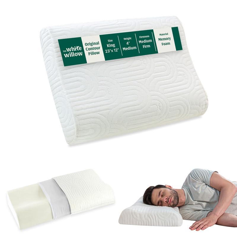 Cervical Pillow For Neck Pain & Shoulder Pain Relief, White - King Size | Memory Foam Pillow - Spondylitis Orthopedic Pillow | Neck Support Pillow For Sleeping - Contour Medical Pillow