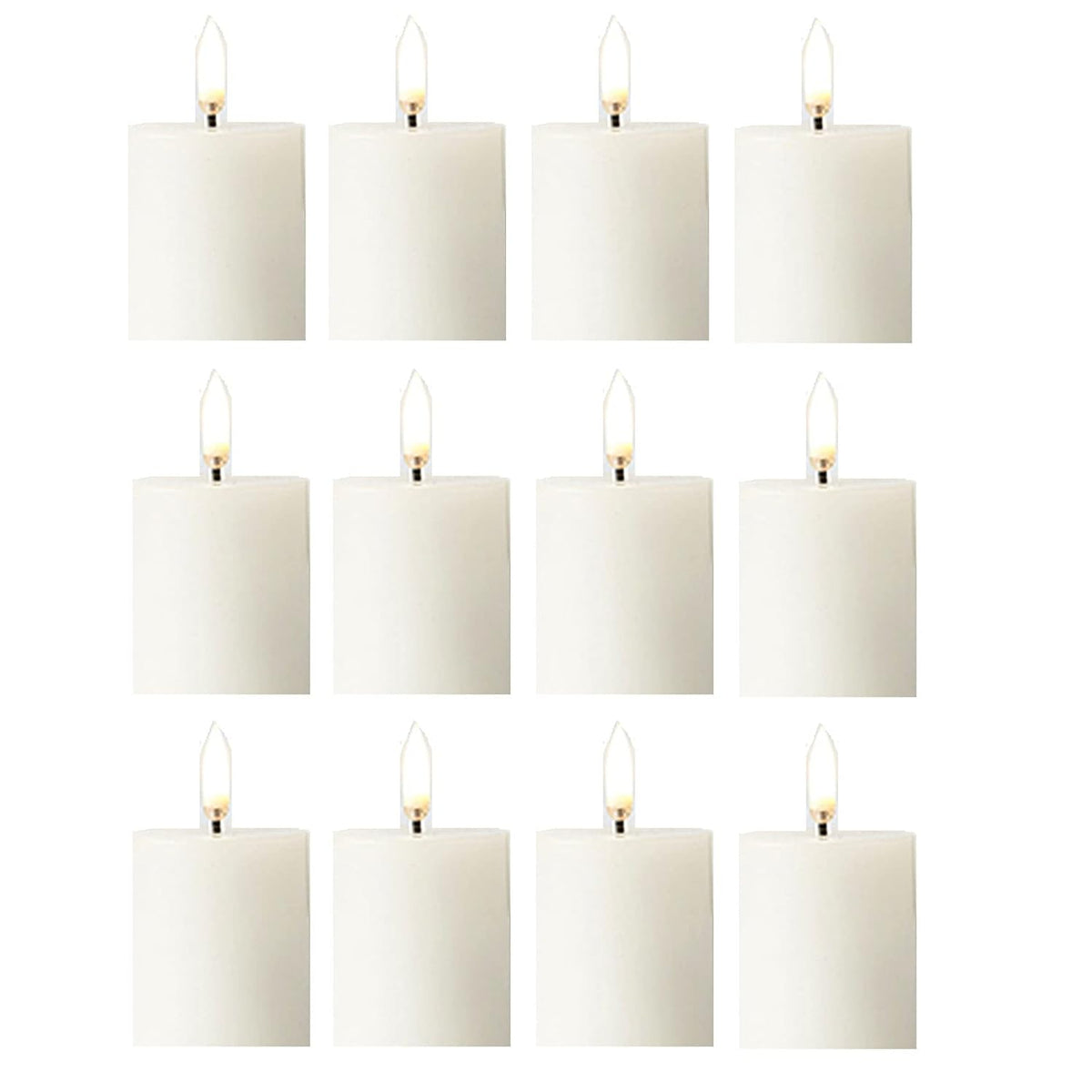 WHITE PILLAR CANDLE 2 INCH PACK OF 12 | PERFECT FOR BIRTHDAY HOME DECOR CANDLES