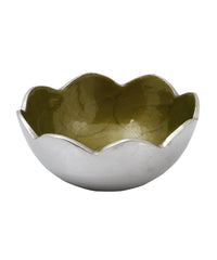 Handcrafted Aluminium Stylish Green Serving Bowl - 300ml, Height - 5.1 Cm, 180 Gm | Decorative Bowl - Dry Fruit Serve Ware