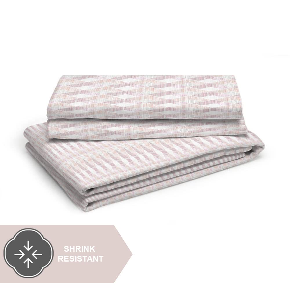 Cotton Bedsheet Set For Single Bed - Size 59 X 88 Inches, Light Pink | 1 Single Bed Sheet With 1 Pillow Cover - Light Weight & Breathable, Ideal For Everyday Use