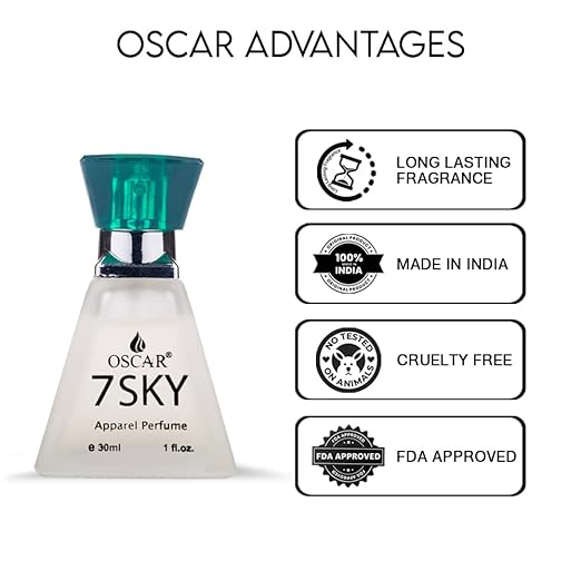 Oscar 7 Sky Feisty Long Lasting Perfume For Men & Women | Aromatic Fougere Fragrance | Everyday Unisex Skin Friendly Perfume Spray | 30ml 1 Fl.oz.