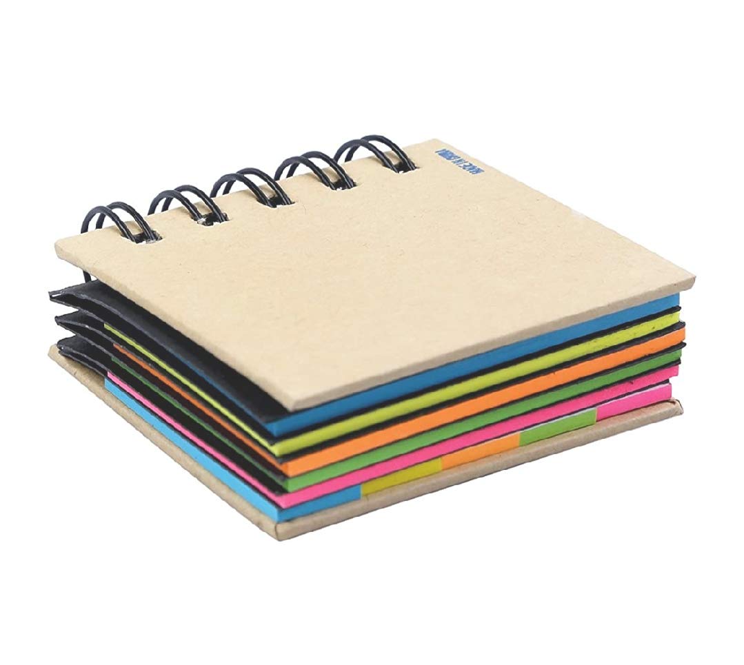 Pocket Size Spiral Sticky Note Pad With Neon Colors Sticky Notes Of Different Sizes In One Pad