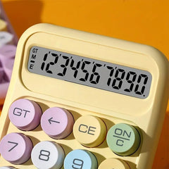Grylan Desktop Calculator - Big Buttons | Aesthetic Candy Color | Comfortable Touch | Handheld For Daily Uses 10 Digit (Yellow)
