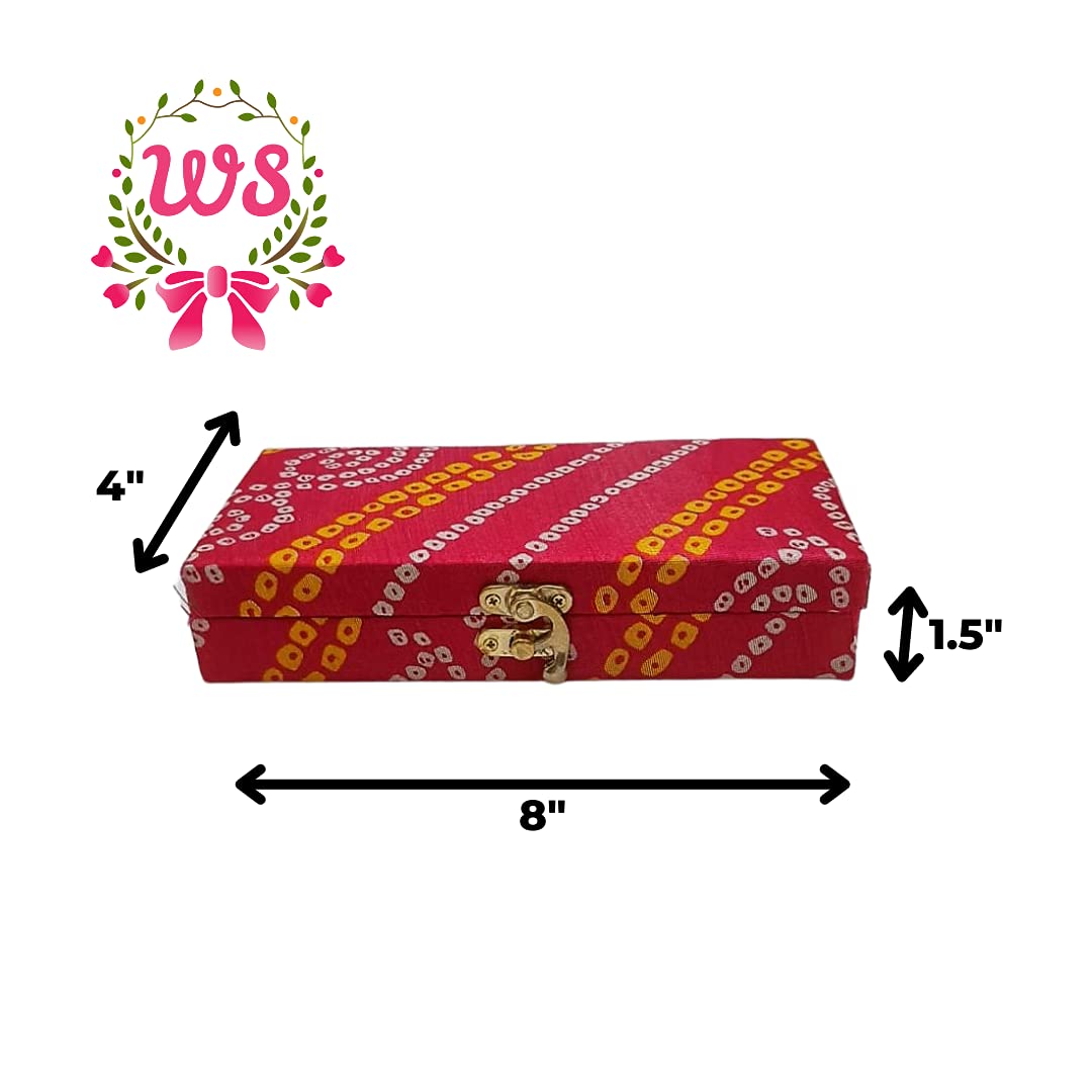 Jaipuri Bandhej Cash Gifting Shagun Box, Gaddi Box, Sweet, Dry Fruit Box Return Favours Set Of 3, Colour - Multicolour