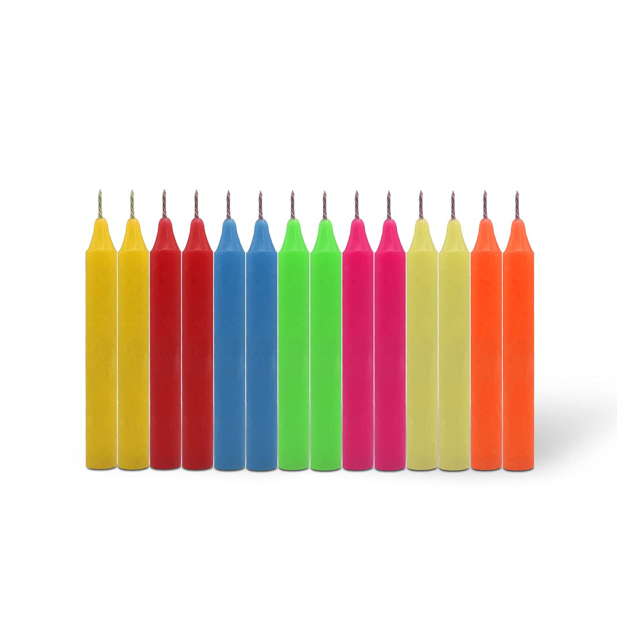 MULTICOLOUR ESPECIALLY MEANT FOR HEALING TICK CANDLES PACK OF 14 BEST FOR DECOR