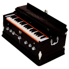 Musical Instrument Harmonium With Keyboard Cover With Lock - 39 Keys, 3 1/4 Octave, 7 Stopper (5 Stops 2 Drones), Two Reeds (Bass+ Male) | Two Side Carry Handles, Jaali Frame On Keys