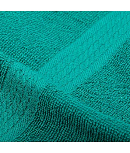 North Field Bath Towel 1000 Gsm | Extra Soft & Absorbent, Durable Bath Towel (White & Green) - Set Of 2
