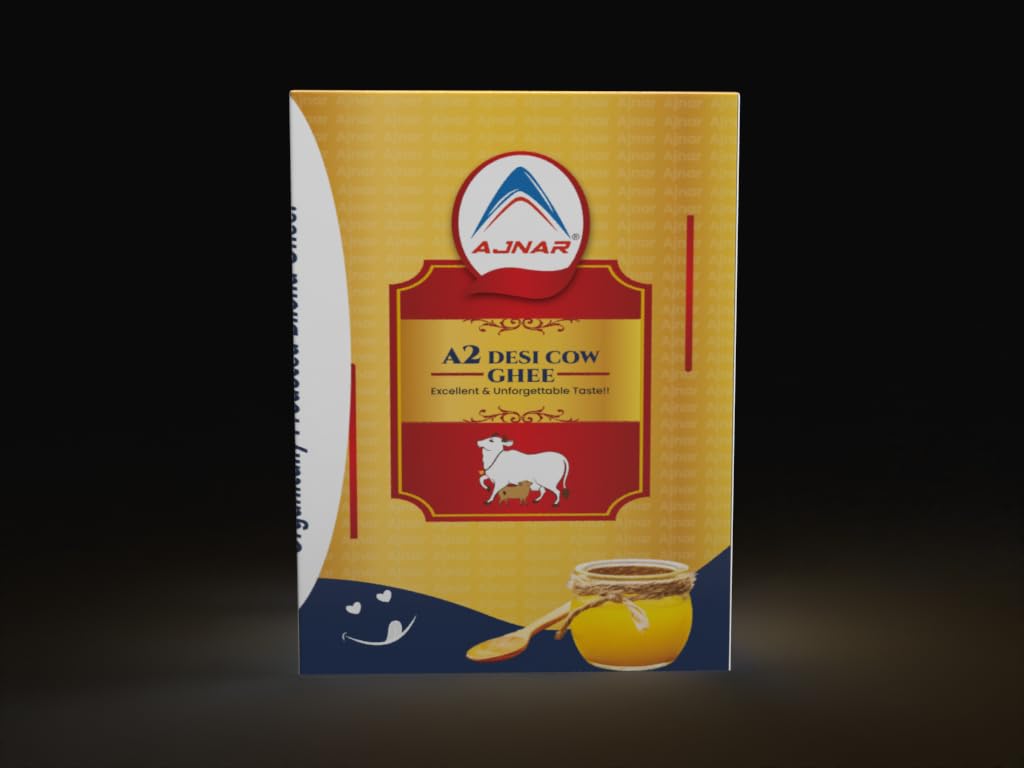 100% Natural A2 Desi Cow Ghee By Ajnar | Rich In Nutrients & Flavor Made From Traditional Bilona Method Desi Ghee Good For Skincare | (200ml) 6.7 Ounce | Box Pack