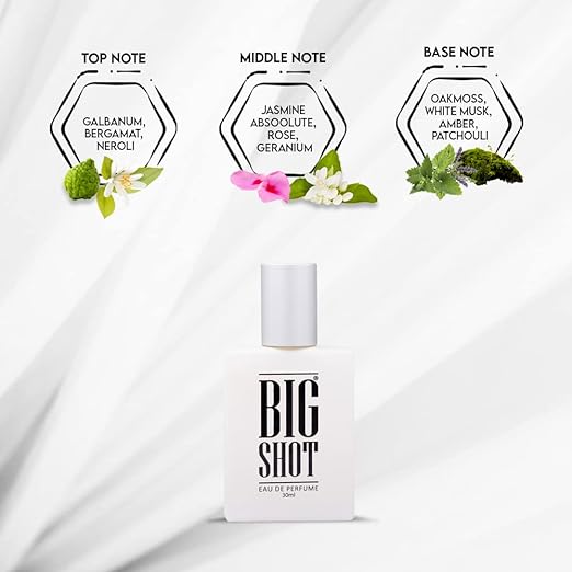 Oscar Big Shot White Long Lasting Perfume | Floral Fragrance | Everyday Use Eau De Perfum For Men | 30ml 1 Fl.oz.