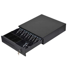 Cash Register Drawer For Point Of Sale (Pos) System With 5 Bill 5 Removable Coin Cash Tray, Metal Cash Box With Rj11 Interface Key Lock For Stores, Shops, & Business, Colour - Black