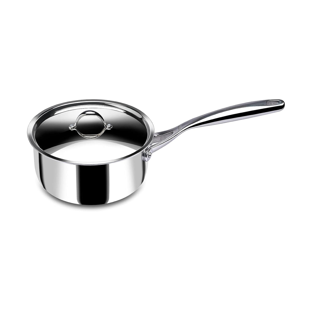 Triply Stainless Steel Tea Pan With Lid - 1.4 Liters, 16cm | Milk Pan With Lid - Gas & Induction Base Sauce Pan