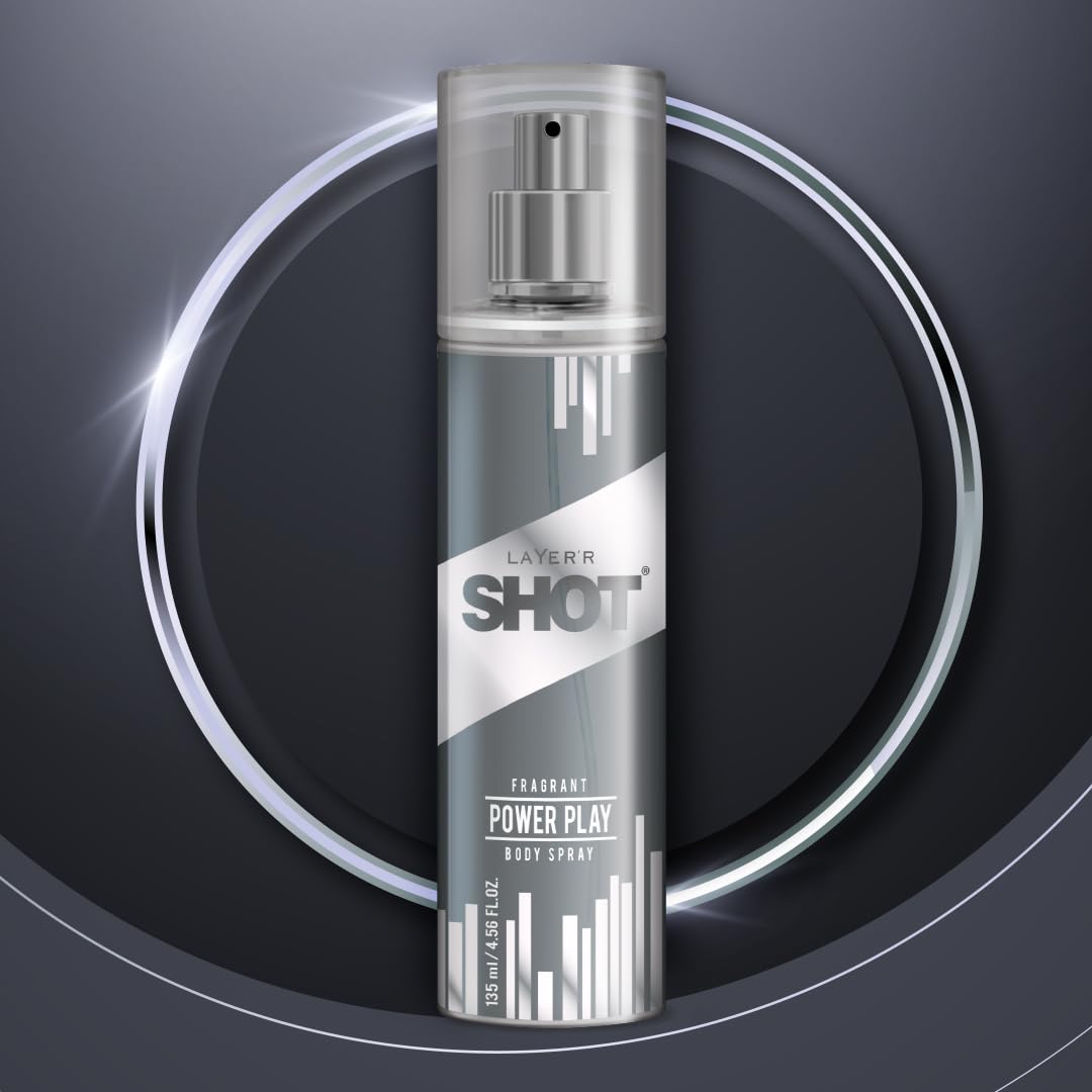 Layer'r Shot  Power Play Deodrant Body Spray 135ml 4.56 Fl.oz. |  For Men