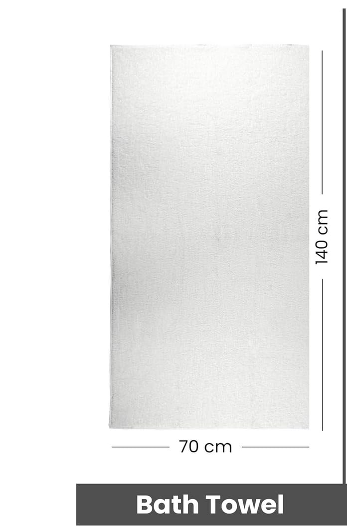 Sanglobal 100% Cotton Premium Soft Bath Towels 600 Gsm | Ultra Soft Turkish Style Ideal Towel For Gym (White)