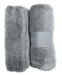 Bombay Dyeing Ultrx Zero Twist Plain Cotton Hand Towel 400 Gsm (Grey)- 2 Piece