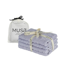Musa Banana Face Towels 400 Gsm | Terry Face Towel With Free Bag | Super Soft & Ultra Absorbent Towels For Facewash (Misty Lilac)- Set Of 4