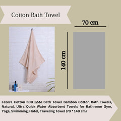 Fezora 100% Cotton Bath Towel 450 Gsm | Ultra Soft, Quick Dry, High Absorbency, Skin-Friendly Large Size Bath Towel (Light Pink)