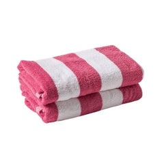 Hanorix 100% Cotton Large Size Bath Towel 900 Gsm | Soft Bath Towel For Men & Women Ultra Absorbent Cotton Towel Soft & Absorbent Towel (Pink Line) - Pack Of 2