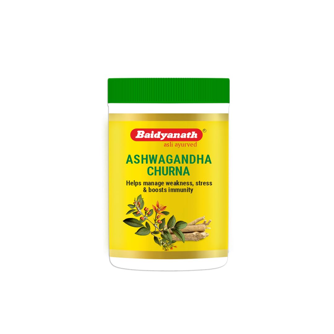 Baidyanath Ashwagandha Churna Helps Boost Strength, Stamina & Energy Stress Relief | Made With 100% Pure Ashwagandha | 100gm 0.2lbs Each Pack Of 2