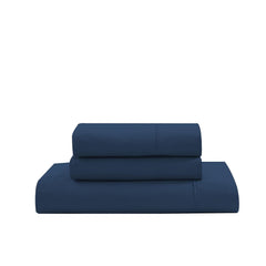 Elastic Fitted Bedsheet For Double Bed With 2 Pillow Covers | 60 X 78 Inches, Estate Blue | Comfortable Fabric, Machine Washable | Softness Every Night