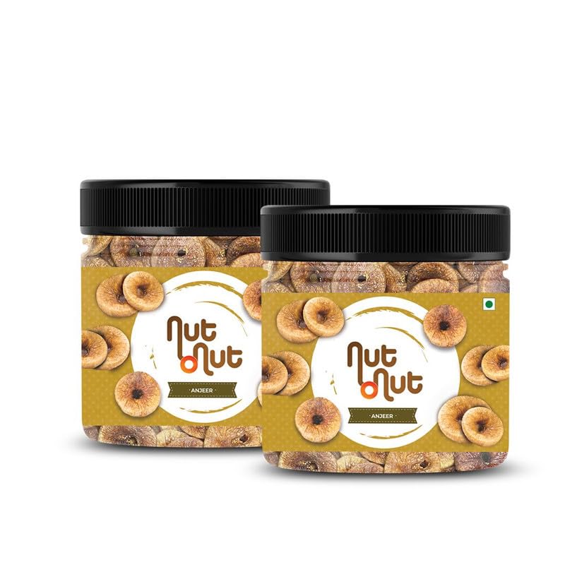 100% Natural Dried Afghani Anjeer Figs By Nut O Nut 700gm, (350gm, Pack Of 2) | Rich Source Of Fibre Calcium & Iron| Low In Calories & Fat Free| Non-gmo Dried Anjir Jar Pack | 24.6 Ounce