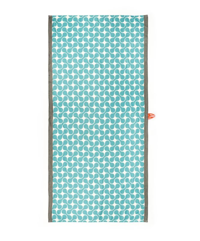Thirsty Towel By Doctor Towels Bamboo Bath Towel 460 Gsm | Herringbone Weave Fabric Hypoallergenic, Light Weight, Quick Dry Towel (Turquoise Tile Design)