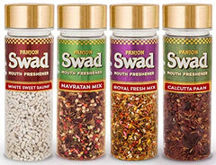 Panjon Swad Mouth Fresheners (White Sweet Saunf, Navratan Elaichi, Calcutta Paan & Royal Fresh Mukhwas) | 520gm, (130gm *4) Combo Pack