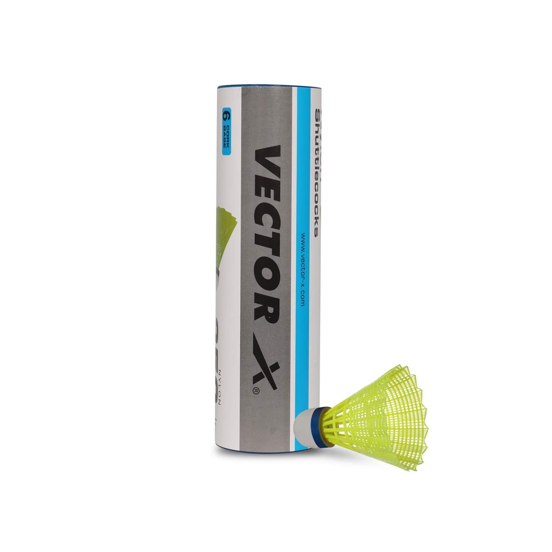 Vector X SC-250 Nylon Badminton Shuttlecock | Yellow , Pack Of 6 , For Adults