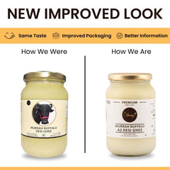 Pure Murrah Buffalo A2 Desi Ghee By Shahji | High In Protein Fiber & Nutrients Healthy Desi Ghee For Bakes Cookies | (500ml) 16.9 Ounce | Jar Pack