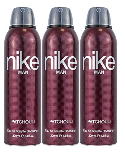 Nike Patchouli Men Eau De Toilette Long Lasting Deodorant 600ml 20.2 Fl.oz. Pack Of 3 | Perfect For Dailywear & Partywear Perfume