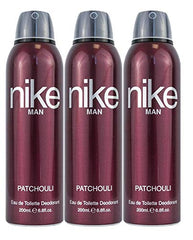 Nike Patchouli Men Eau De Toilette Long Lasting Deodorant 600ml 20.2 Fl.oz. Pack Of 3 | Perfect For Dailywear & Partywear Perfume