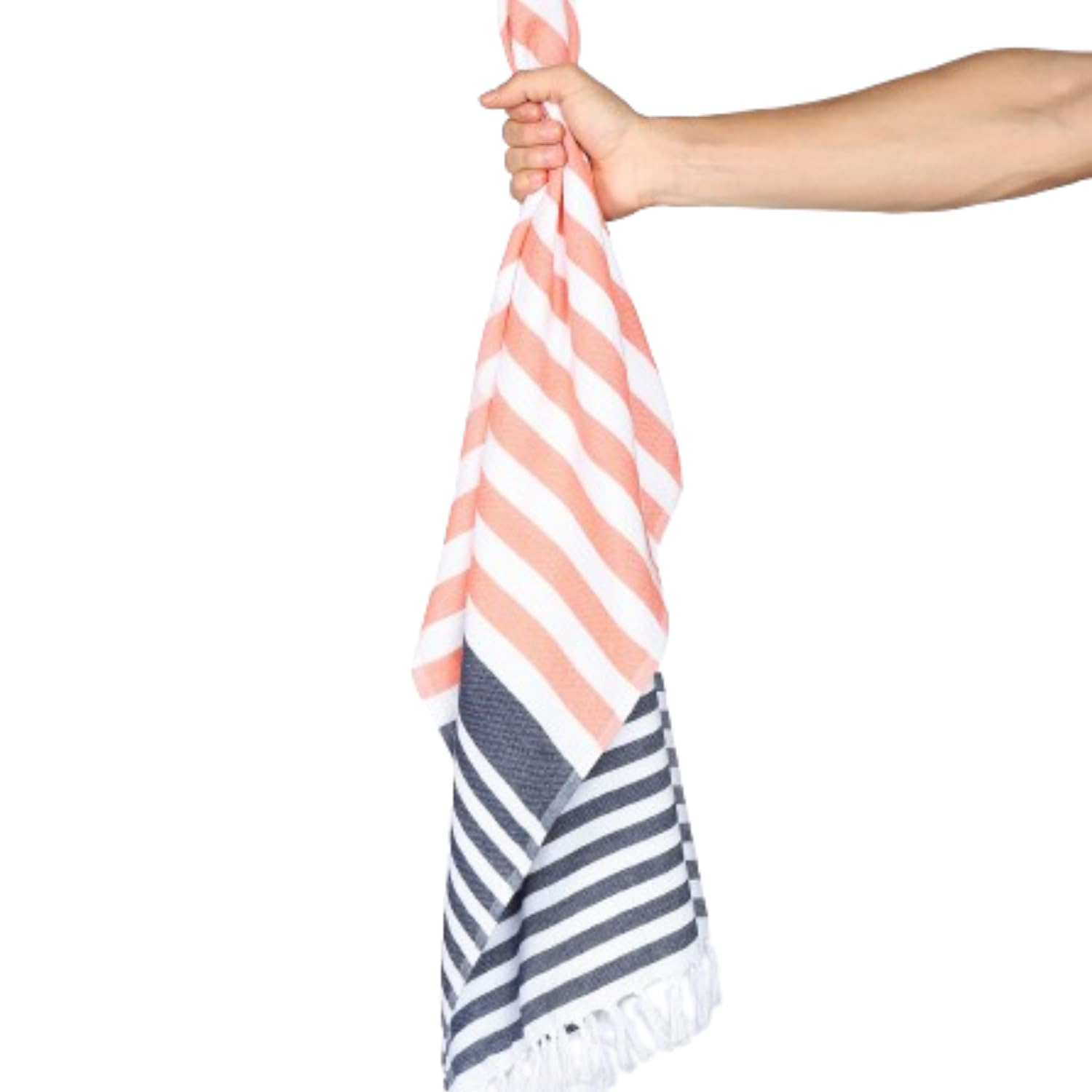 Suam Suntails Luxury Pure Cotton Towels 400 Gsm | Absorbent, Quick Dry Super Soft | Ideal For Bath, Beach, Swimming And Travel | Standard Size (Dark Blue & Orange), 250 Tc