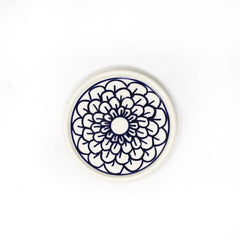 Mermaid Tales Hand Painted Ceramic Coasters For Coffee, Table - Set Of 6, 10cm | Off White Ceramic Coasters